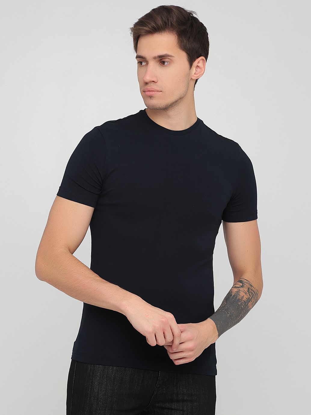 

Футболка H&M 624684  Темно-синяя, Футболка H&M 624684 S Темно-синяя