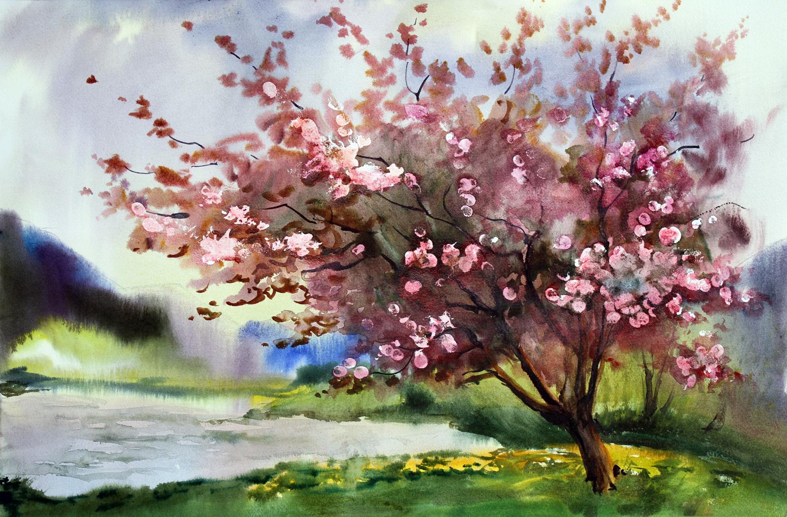 

Картина Арт-Холст Дерево сакуры №7774 (70x50см)