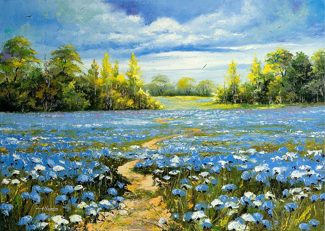 

Картина Арт-Холст Васильковое поле №27996 (110x80см)