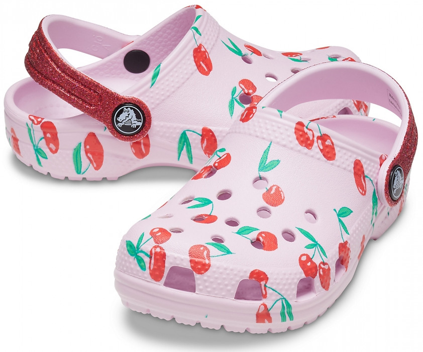 

Детские сабо Crocs Kids' Classic Food Print Clog 32 Розовые в принт 207150