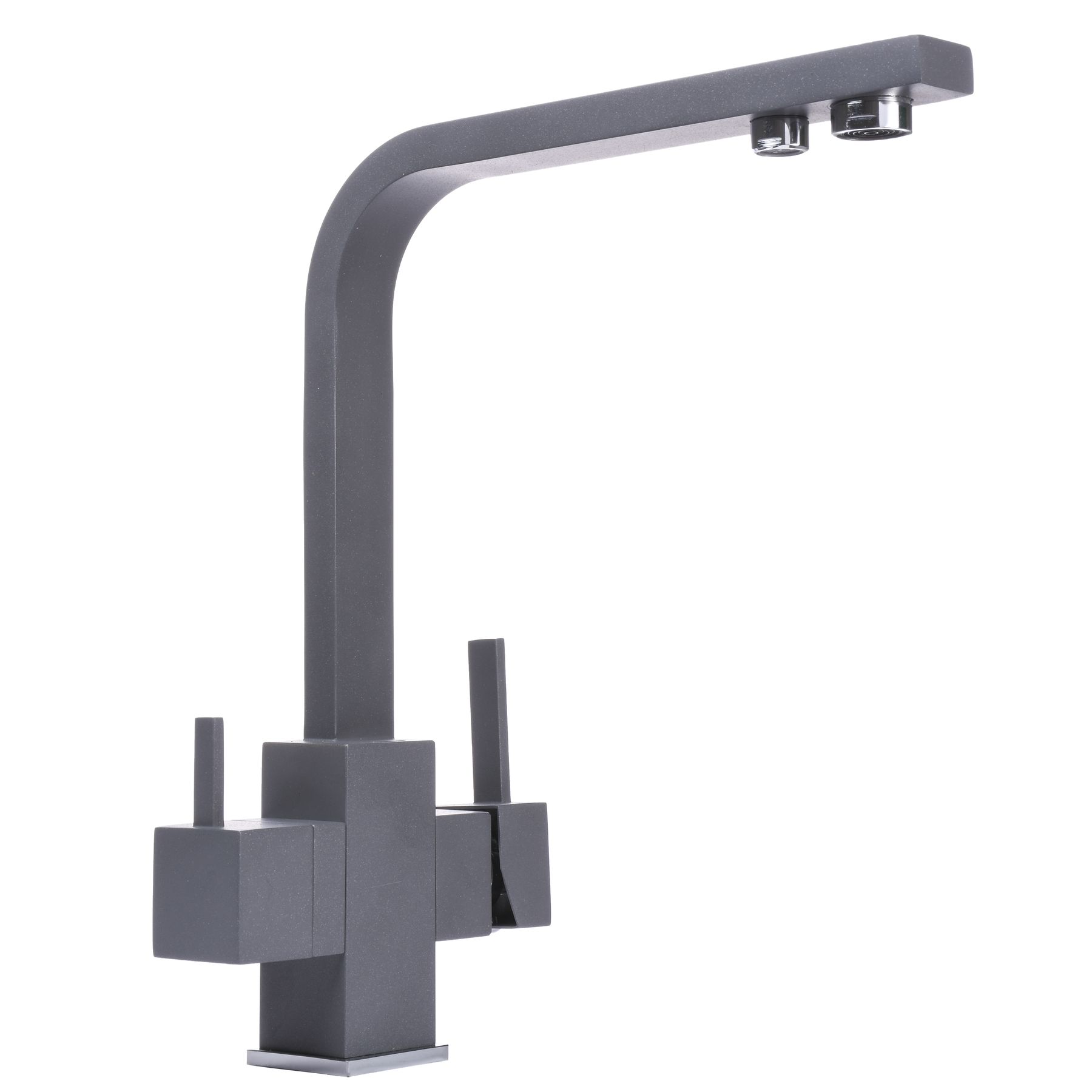

Кран на кухню на две воды GLOBUS LUX GLLR-0111-3-TITANIUM серый латунь 000019248