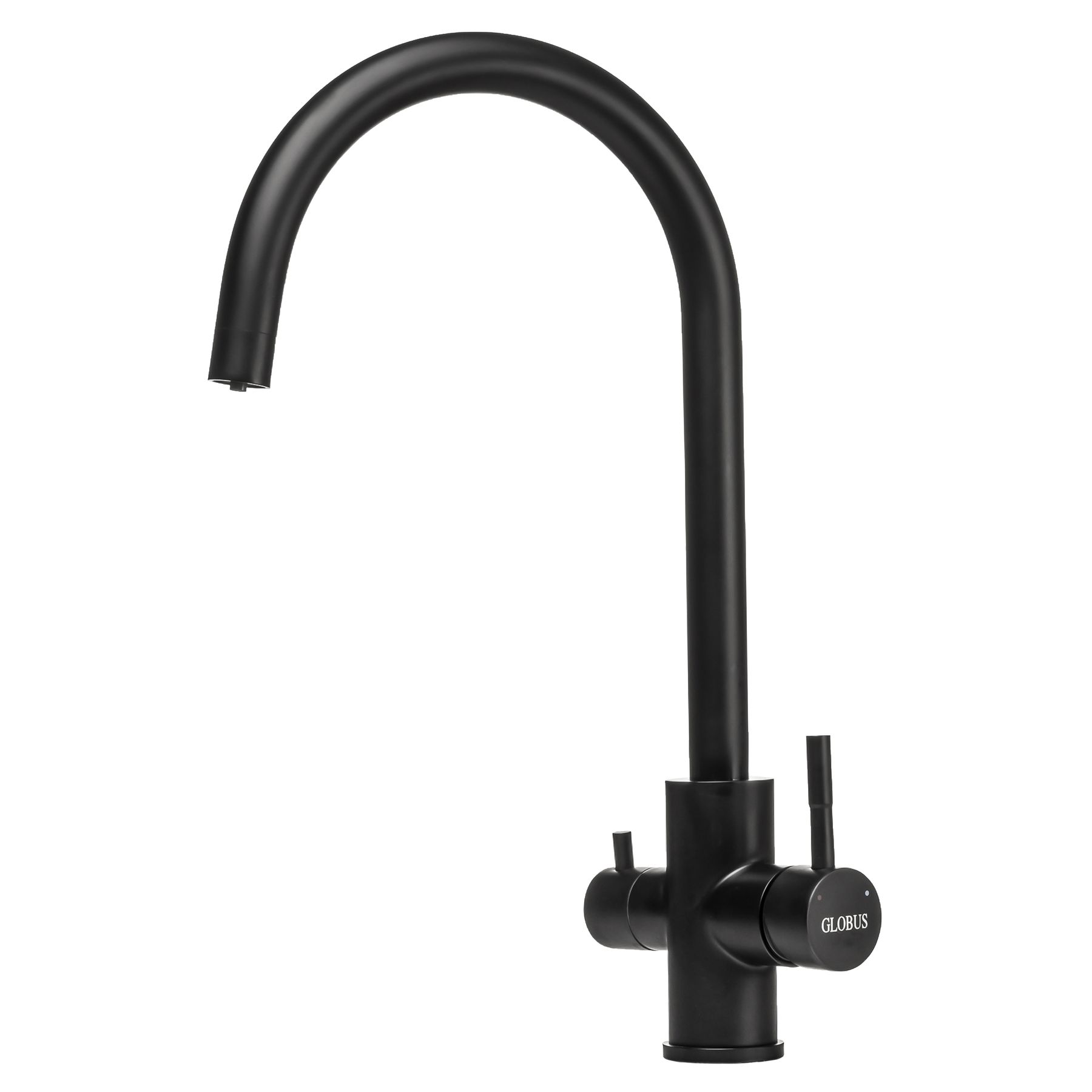 

Кран для кухни на две воды GLOBUS LUX SUS-0333-BB черный нержавеющая сталь 000017523