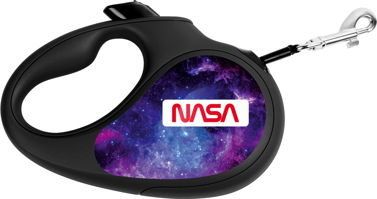 

Поводок-рулетка для собак WAUDOG R-leash, рисунок "NASA21", M, до 25 кг, 5 м, светоотражающая лента, Черный (8125-0148-01Collar)
