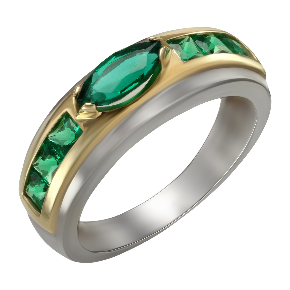 

Золотое кольцо с изумрудами Tango Jewellery Company 377735В размер 18.5