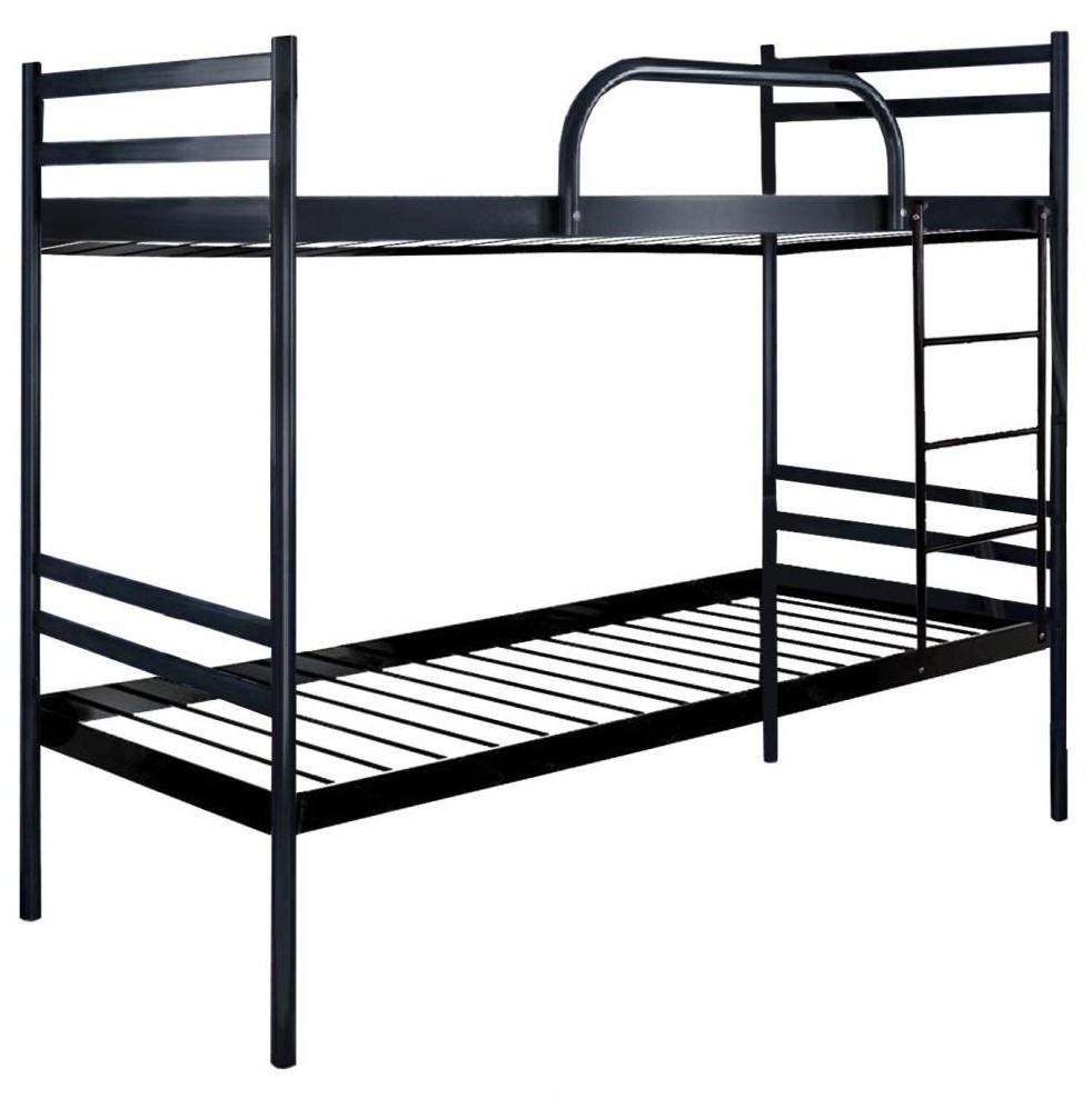 

Двухъярусная кровать Метакам Comfort Duo металлическая 200x90 см Черная Матовая