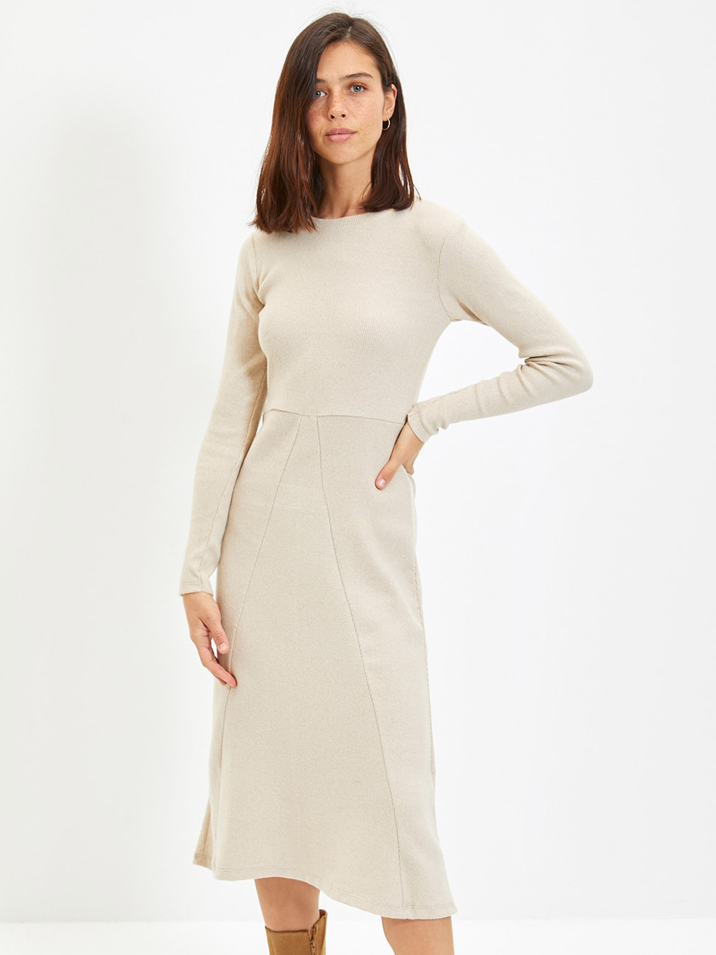 

Платье Trendyol TWOAW22EL1380  Beige, Платье Trendyol TWOAW22EL1380 XL Beige
