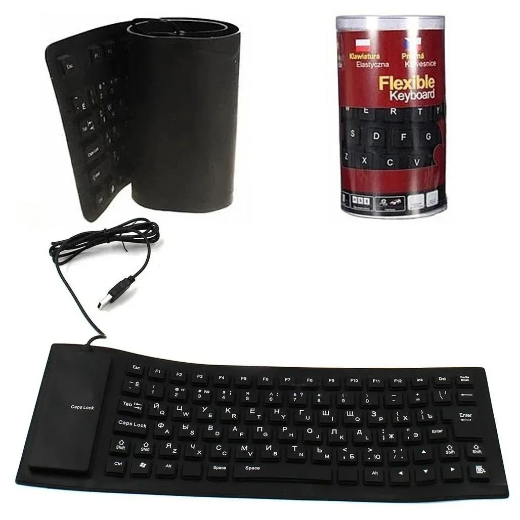 

Безшумна комп'ютерна клавіатура Flexible Keyboard, гумова клавіатура для пк (VS7004853)