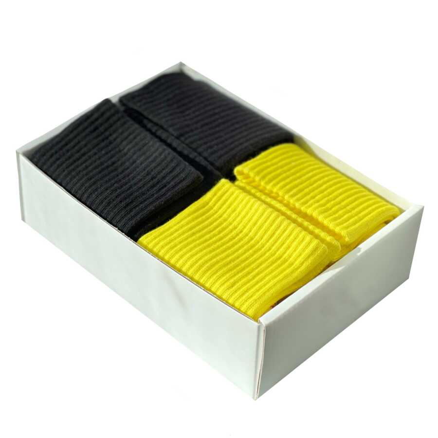

Набір від 1and1 з 4 спортивних шкарпеток чорних та жовтих, Набір від 1and1 з 4 спортивних шкарпеток чорних та жовтих - 36-39 (S)