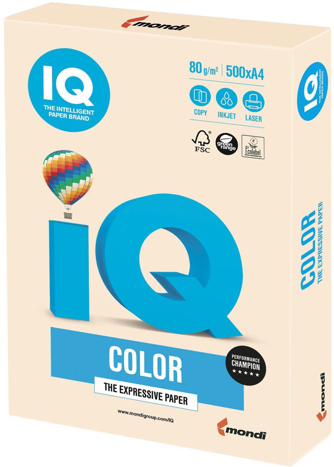 

Бумага Mondi IQ Color А4 80г/м2 CR20 кремовый 500 л (9003974400044)