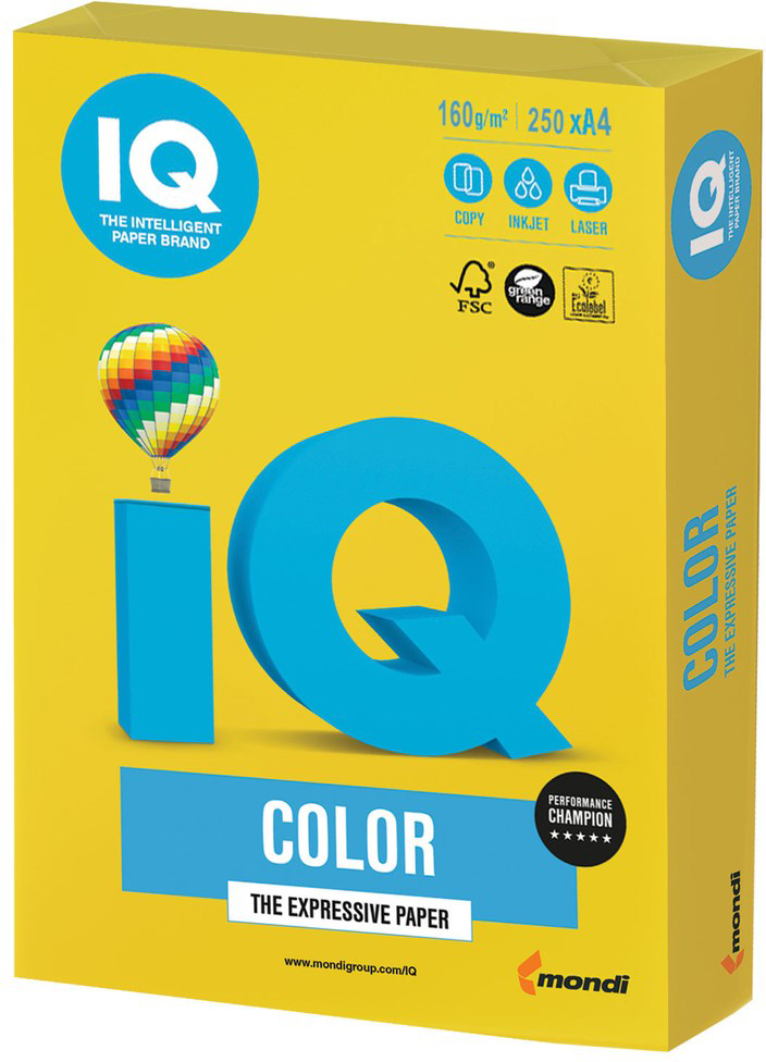 

Бумага Mondi А4 IQ Color IG50 светло-желтый 160г/м2 250 л (9003974424392)