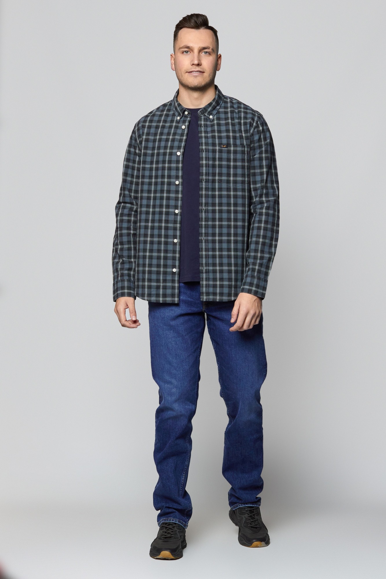 

Рубашка Lee Lee Button Down Regular Fit Темно-серый XXL-00
