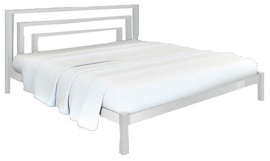 

Полуторная кровать Метакам Brio-1 металлическая 190x140 см Белый Глянец