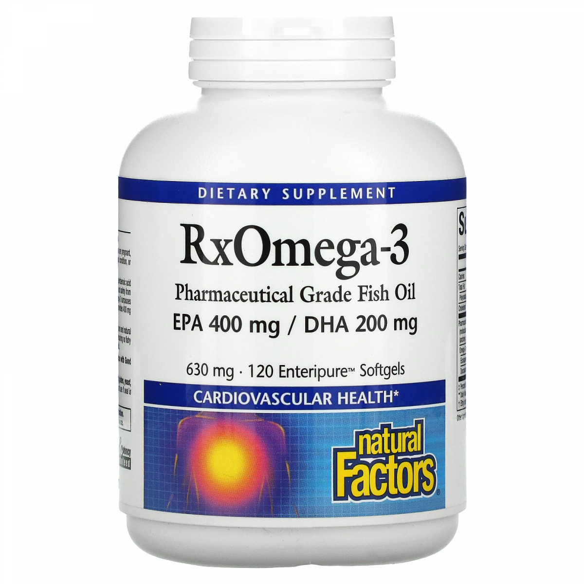 

RX Омега-3 Факторы, Natural Factors, 630 мг, 120 капсул