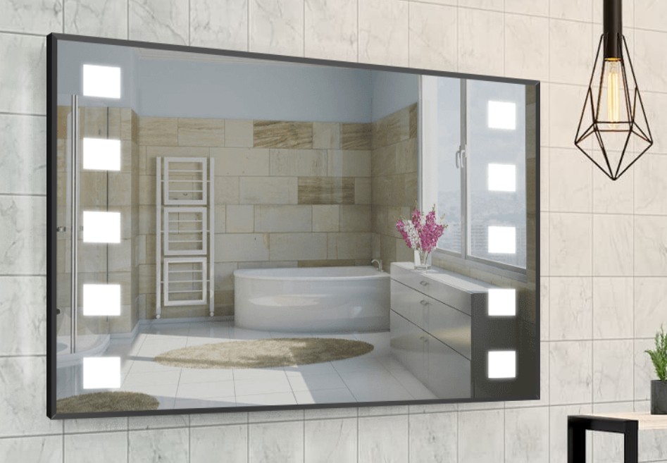 

Зеркало в алюминиевой раме c LED подсветкой Smart Mirror сенсорное Ravenna-R 80 x 90 см Прямоугольное