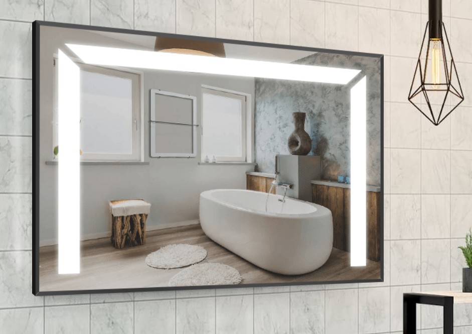 

Зеркало в алюминиевой раме c LED подсветкой Smart Mirror сенсорное Massa-R 80 x 90 см Прямоугольное