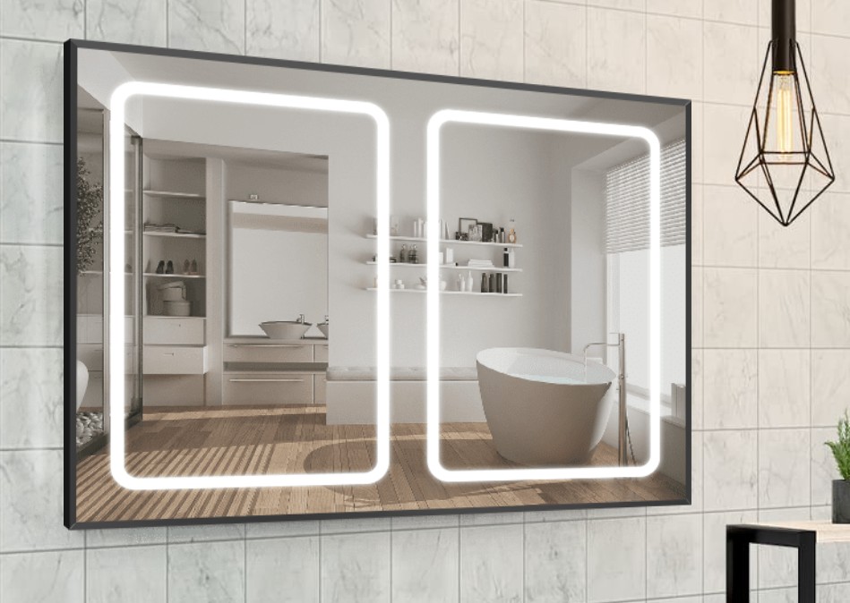 

Зеркало в алюминиевой раме c LED подсветкой Smart Mirror сенсорное Pomezia-R 90 x 120 см Прямоугольное