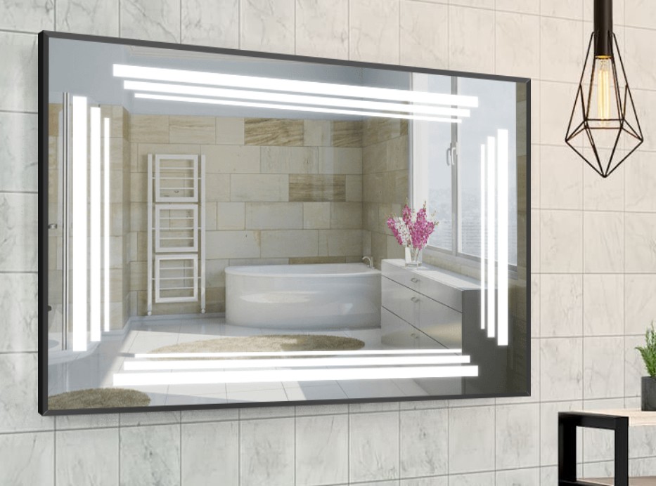 

Зеркало в алюминиевой раме c LED подсветкой Smart Mirror сенсорное Napoli-R 70 x 110 см Прямоугольное