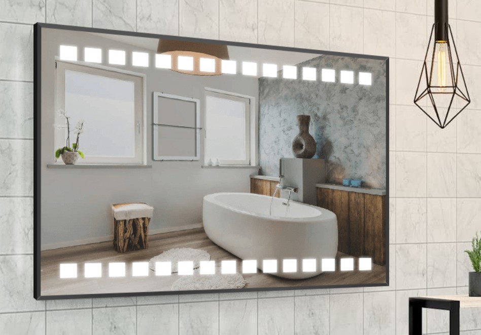 

Зеркало в алюминиевой раме c LED подсветкой Smart Mirror сенсорное Taranto-R 90 x 140 см Прямоугольное