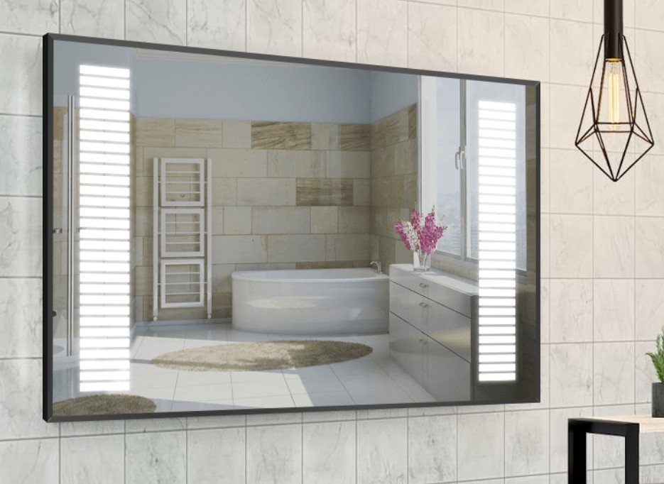 

Зеркало в алюминиевой раме c LED подсветкой Smart Mirror сенсорное Palermo-R 80 x 90 см Прямоугольное