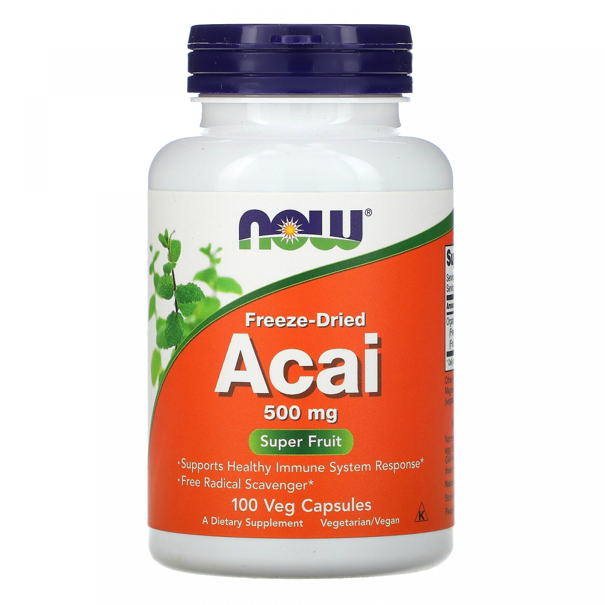 

Асаи Now Foods (Acai) 500 мг 100 растительных капсул