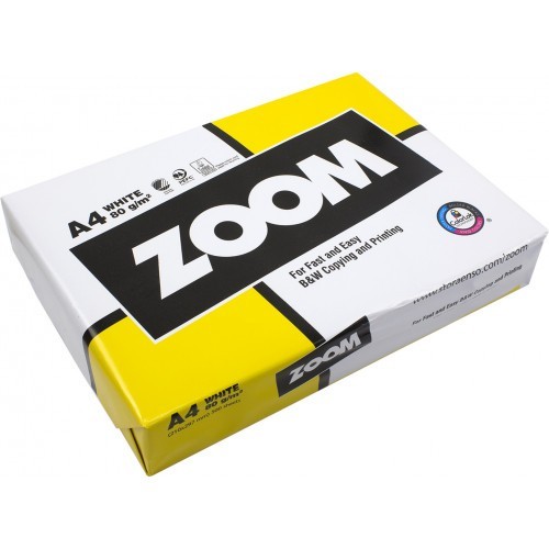

Папір для офісної техніки ZOOM A4 80 г/м2 500 аркушів
