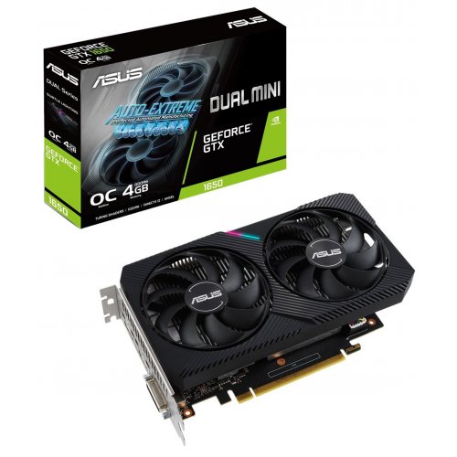 

Видеокарта ASUS GeForce GTX 1650 DUAL 4GB OC MINI (DUALGTX1650O4GD6MINI)
