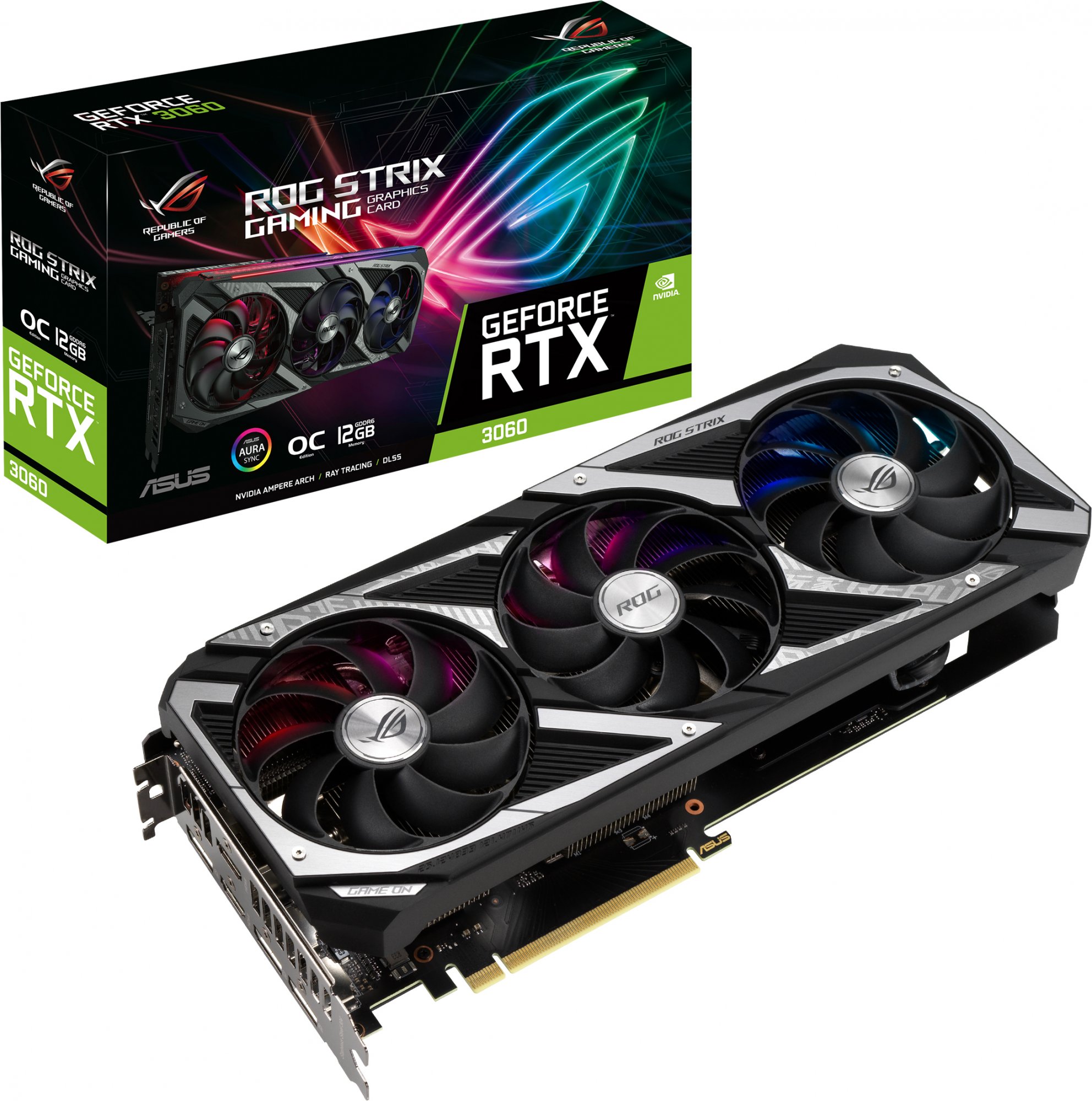 

Видеокарта ASUS ROG Strix RTX 3060 V2 OC 12GB (90YV0GC2M0NA10)