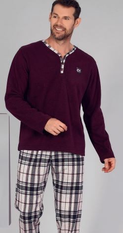 

Теплый мужской пижамный костюм Bon(брюки + футб.дл.рук) 5384 бордо, Теплый мужской пижамный костюм Bon(брюки + футб.дл.рук) 5384 бордо L