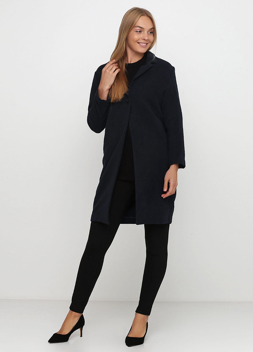 

Пальто H&M  Темно-синий 0422757_04, Пальто H&M 40 Темно-синий 0422757_04