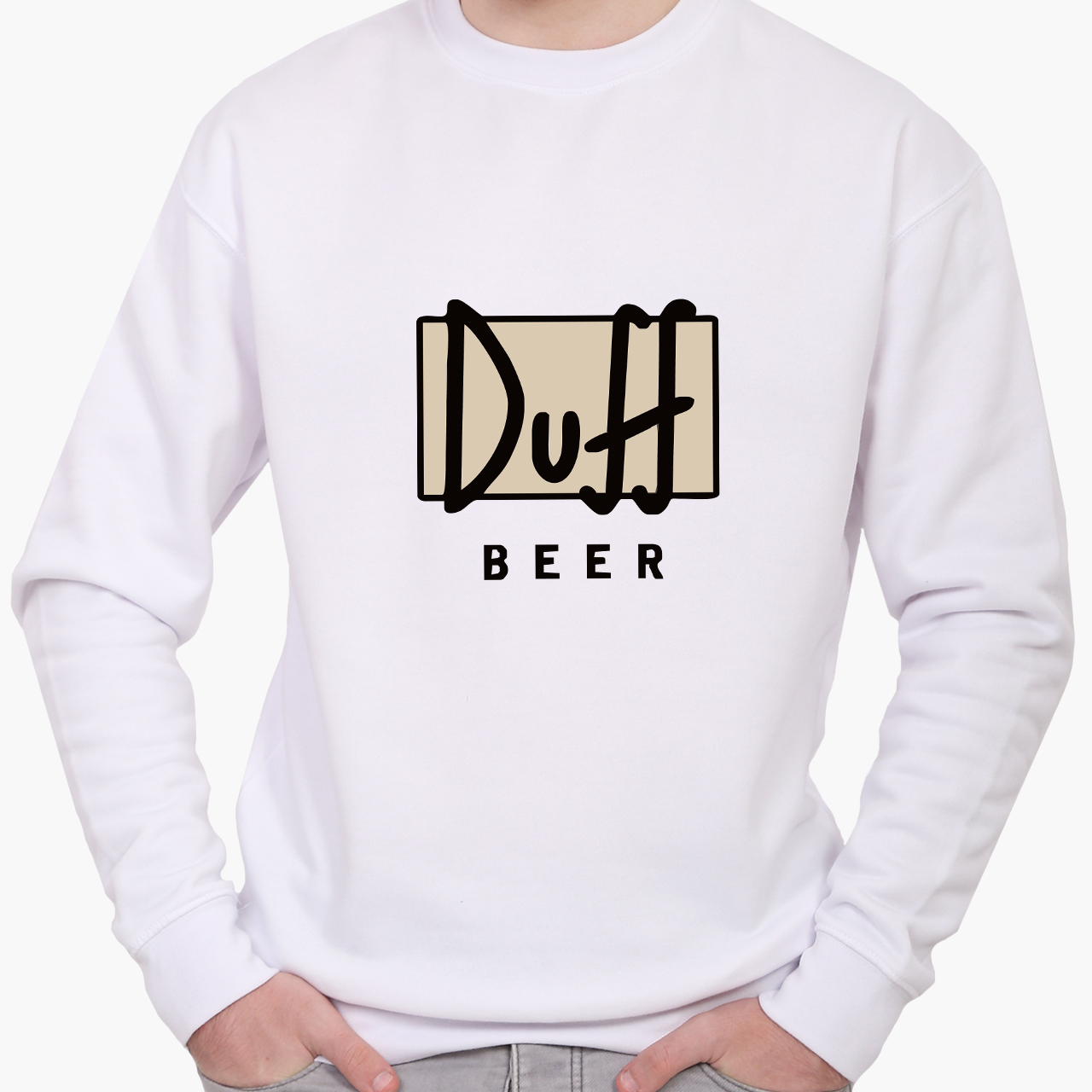 

Свитшот мужской Симпсоны Дафф (The Simpsons Duff Beer) (8771-1995) Белый XXL