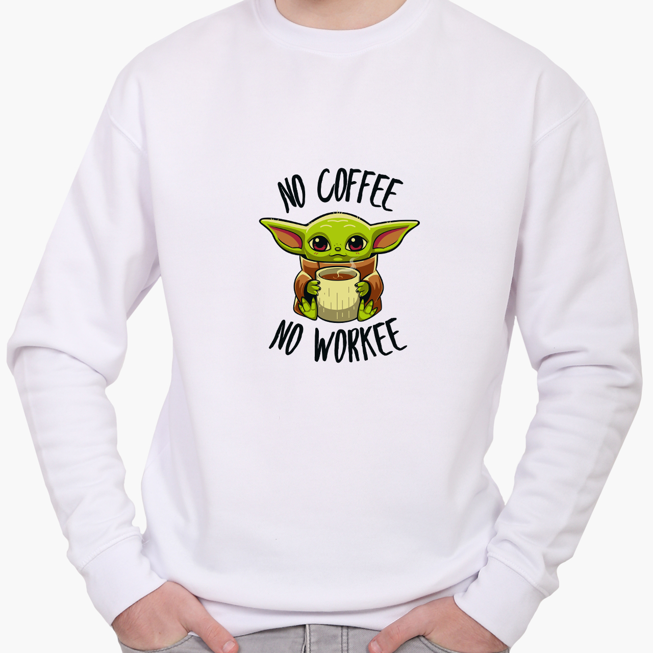 

Свитшот мужской Бейби Йода Мандалорец (Baby Yoda The Mandalorian) (8771-1987) Белый XXL