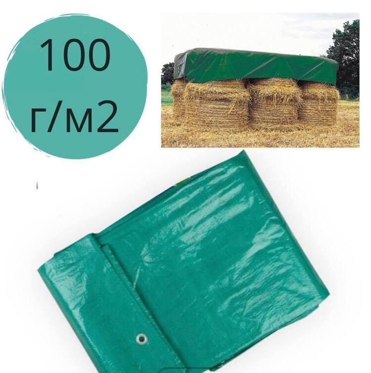 

Тент Полипропиленовый зеленый 10х12 пл 100 г/м2 Брезент для навеса Тент для навеса