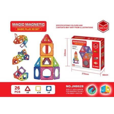 

Конструктор магнитный MAGIC MAGNETIC 26 деталей JH8628 Magic Magnetic (JH8628)