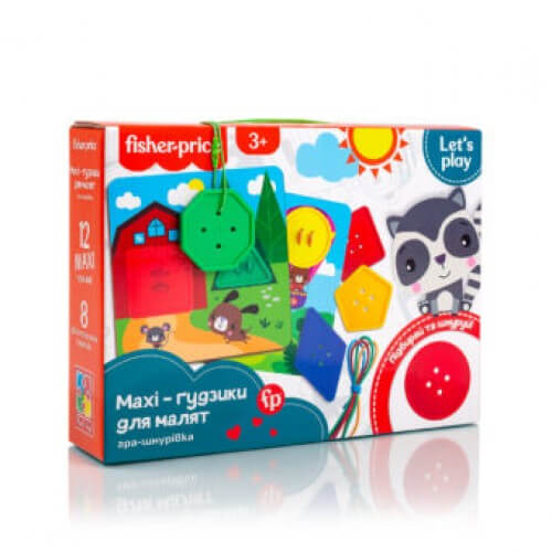 

Игра-шнуровка «Fisher Price Maxi-ґудзики» (укр) Украина ТМ Влади Тойс VT2905-22 Vladi Toys (VT2905-22)