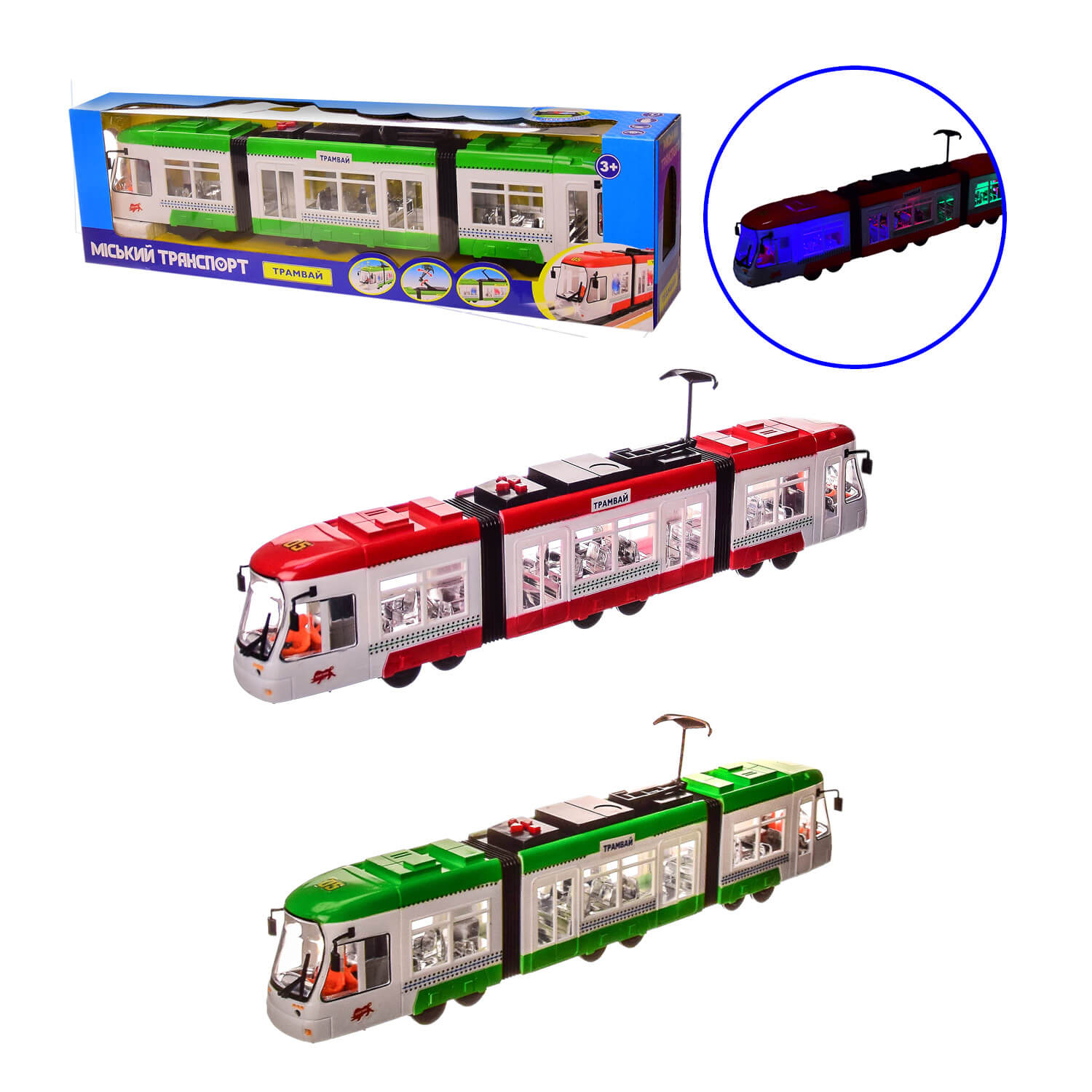 

Трамвай 46 см 2 цвета K1114 A-Toys (K1114)