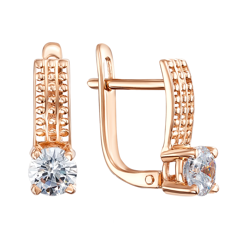 

Серьги из красного золота с фианитами 000137293