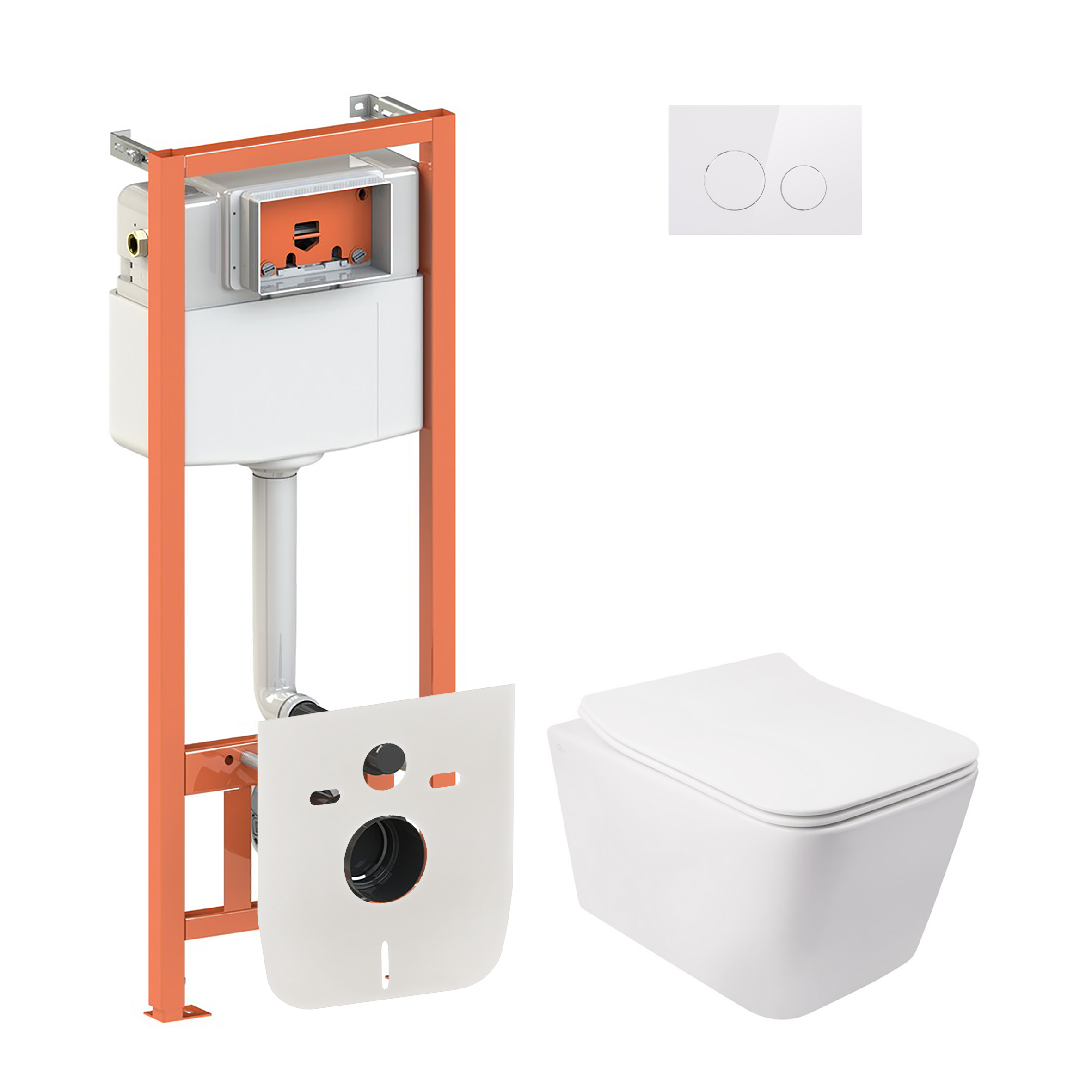 

Набор Qtap инсталляция 4 в 1 с панелью смыва Nest (QT0133M425 + QT0111M11110W) + унитаз с сиденьем Crow QT05335170W