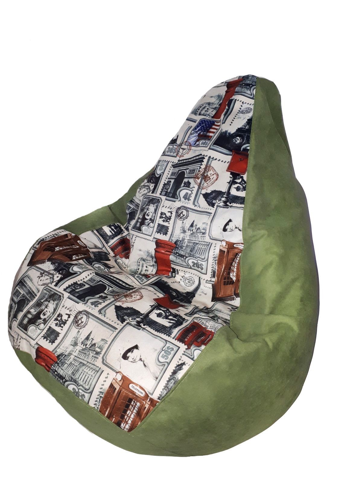 

Кресло-мешок Ecobag Груша комби 140/100 Салатовый