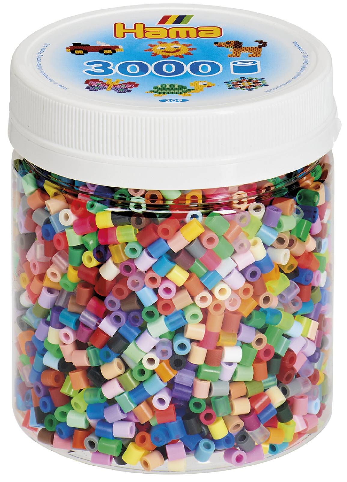 

Термомозаика Hama Midi Набор цветных бусин 3000 шт 50 цветов 5+ (209-68) (028178209681)