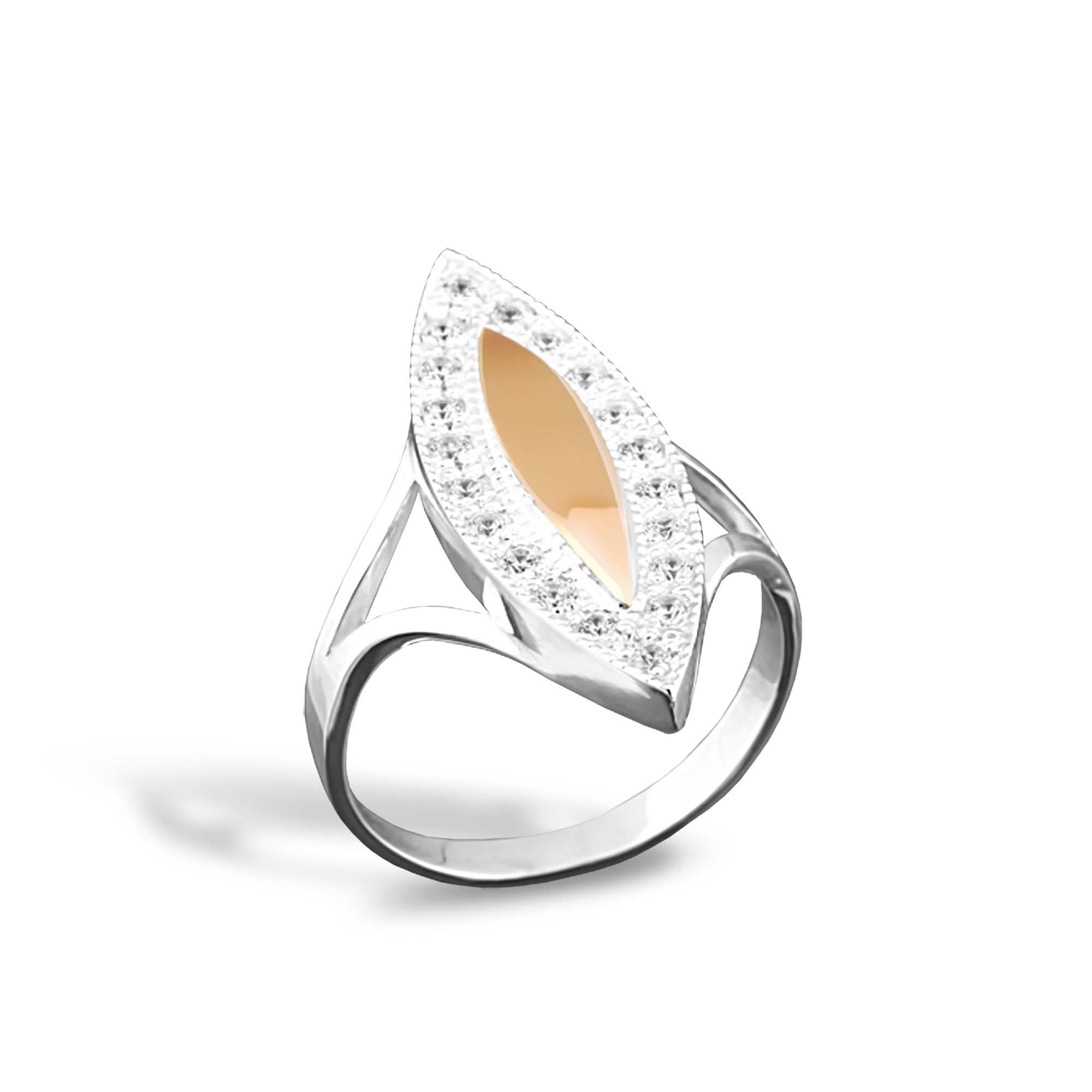 

Кольцо с белым фианитом 004 19