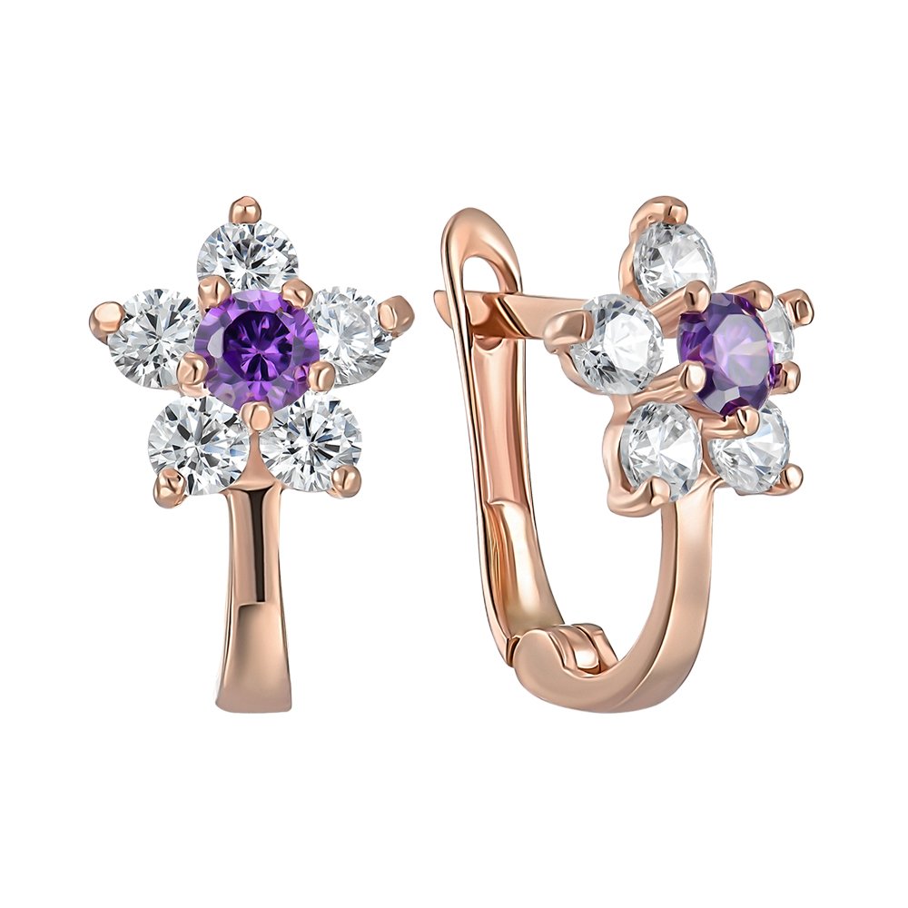 

Серьги из красного золота с фианитами 000151959