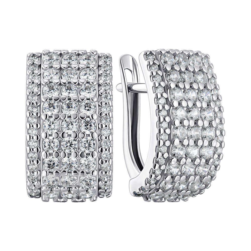 

Серебряные серьги с фианитами 000123405