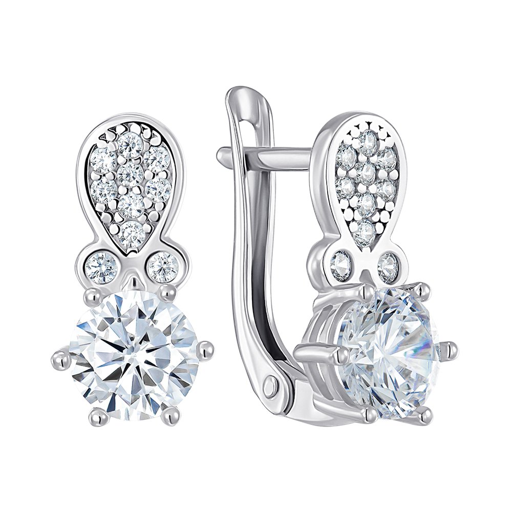 

Серебряные серьги с фианитами 000150645