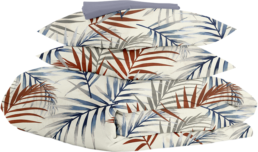

Комплект постельного белья Cosas Foliage Color Milk 200х220 см Steel