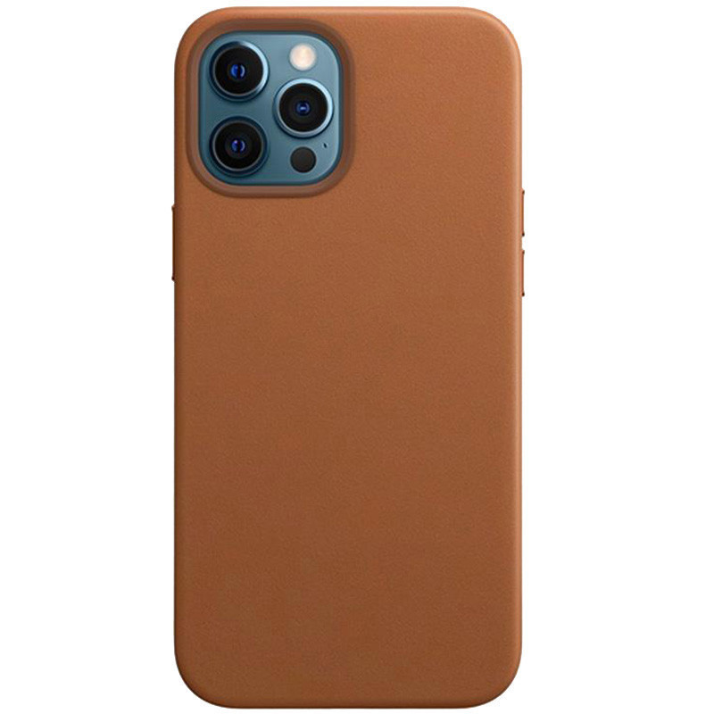 

Противоударный Кожаный чехол Epik Leather Case (AAA) without Logo для Apple iPhone 12 Pro / 12 (6.1") / Защитный Термополиуретановый Гладкий Панель Накладка с Микрофиброй Экокожа Классика / Brown