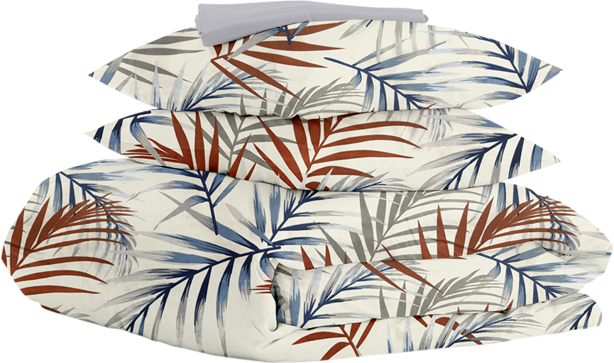 

Комплект постельного белья Cosas Foliage Color Milk 160х220 см Grey