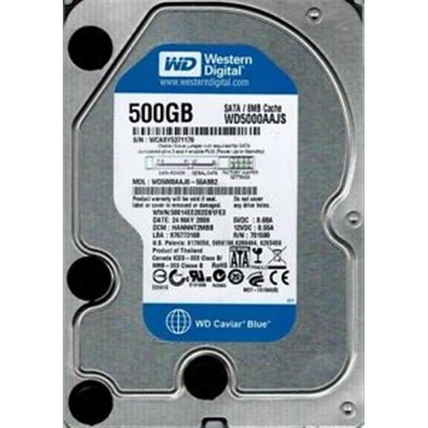 

HDD SATA 500GB WD 7200prm 8MB (WD5000AAJS) Refurbished