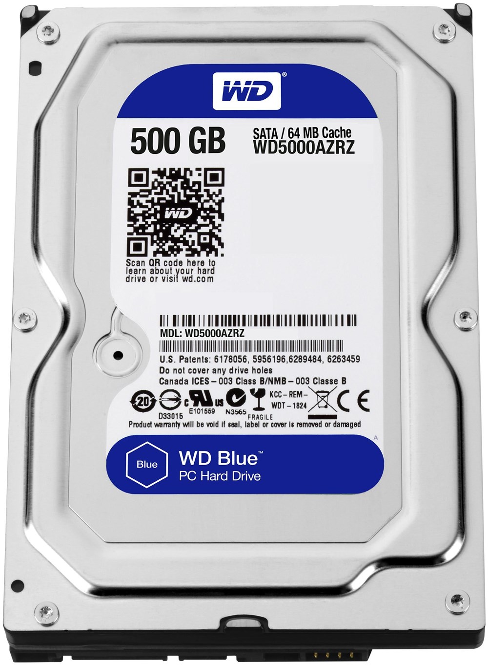 

HDD SATA 500GB WD Blue 5400rpm 64МB (WD5000AZRZ) Refurbished