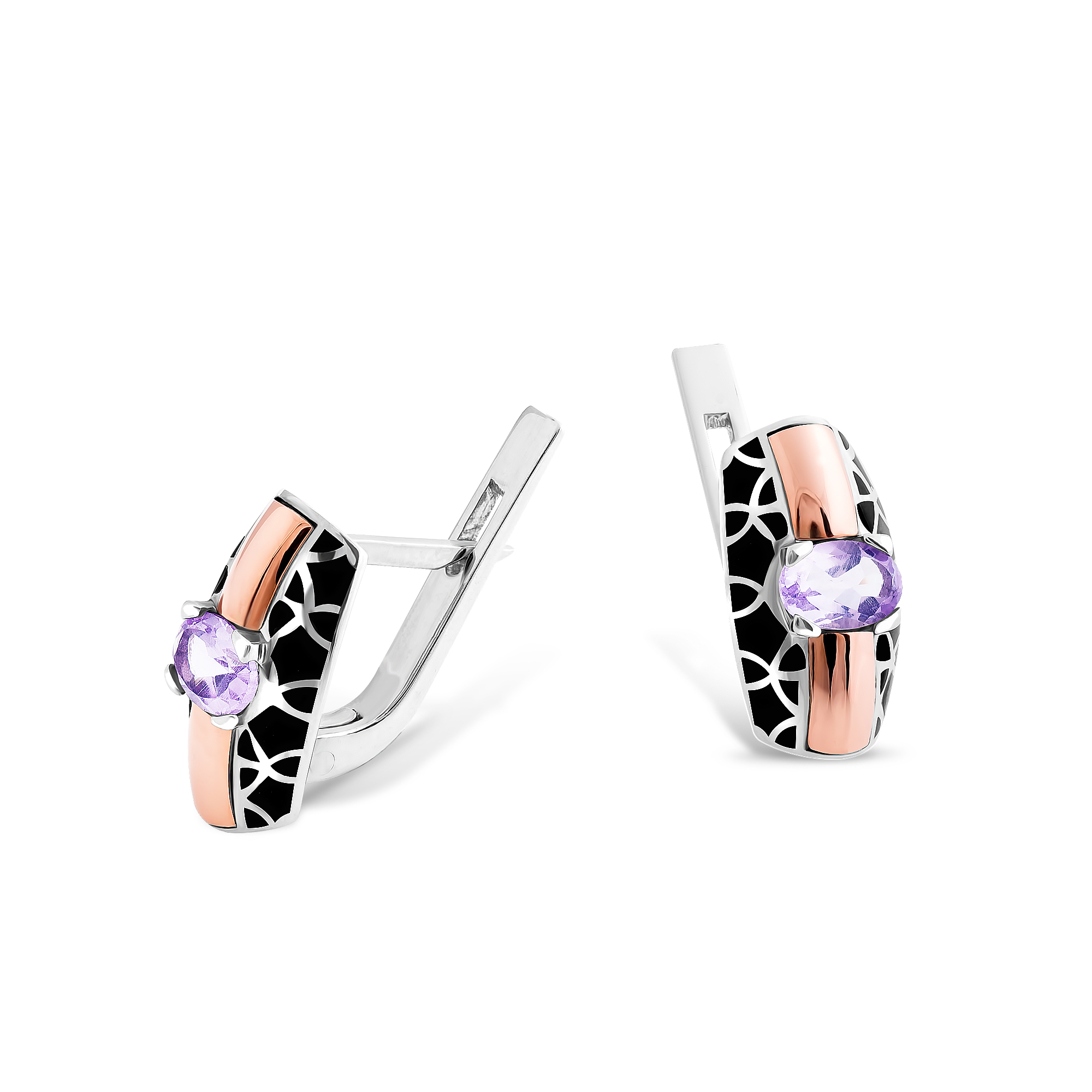 

Серьги с фиолетовым фианитом 402 5.23