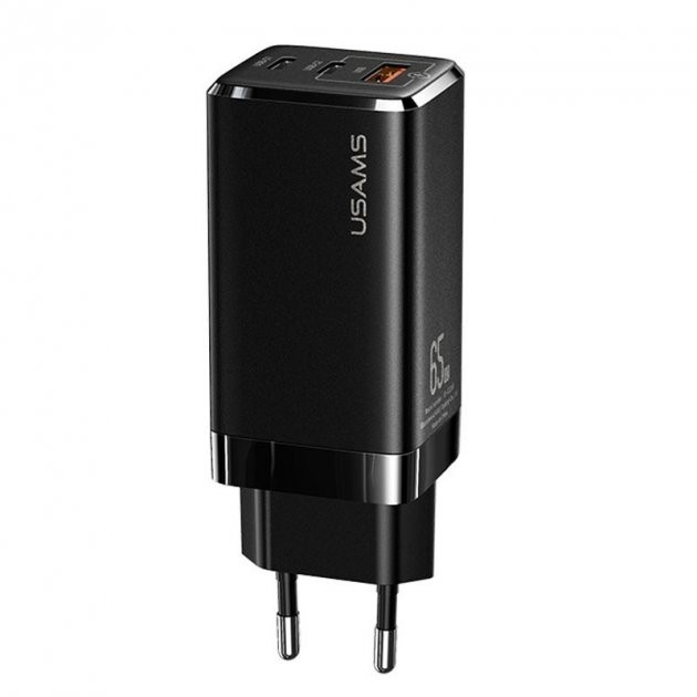 

Зарядное устройство Usams 65W GaN Quick Charger |2xType-С+USB| black